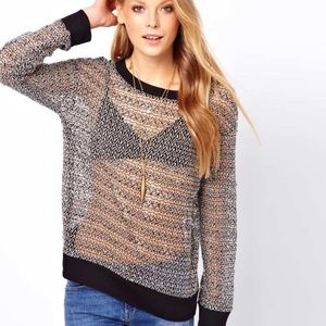 Winter Kate mesh crew neck sweater X small